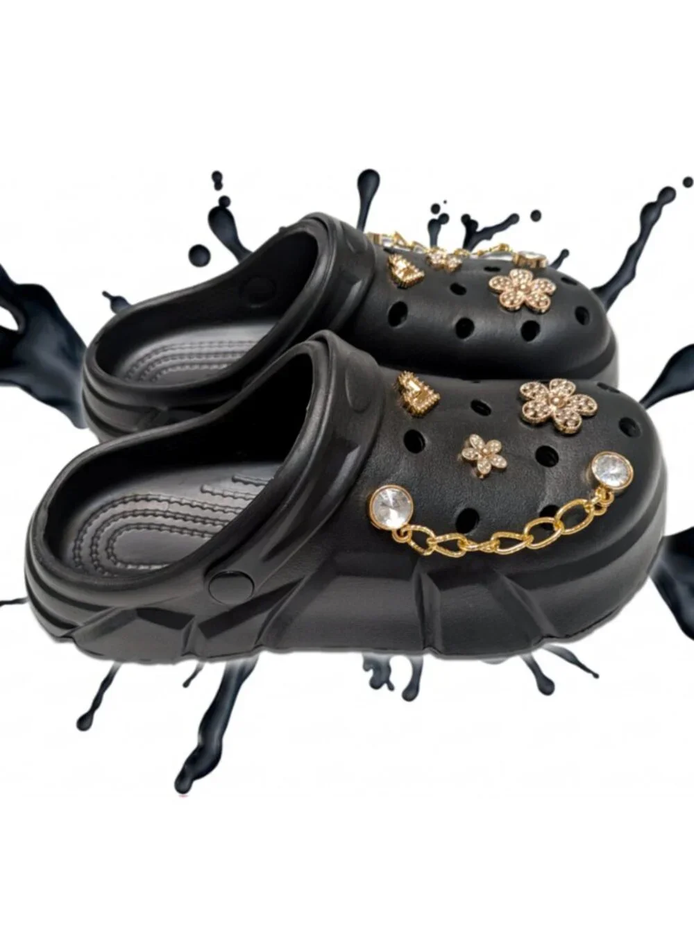 GIRL'S BLACK CLOGS - Accessories Included, Little & Big Kids' (C11-J4)